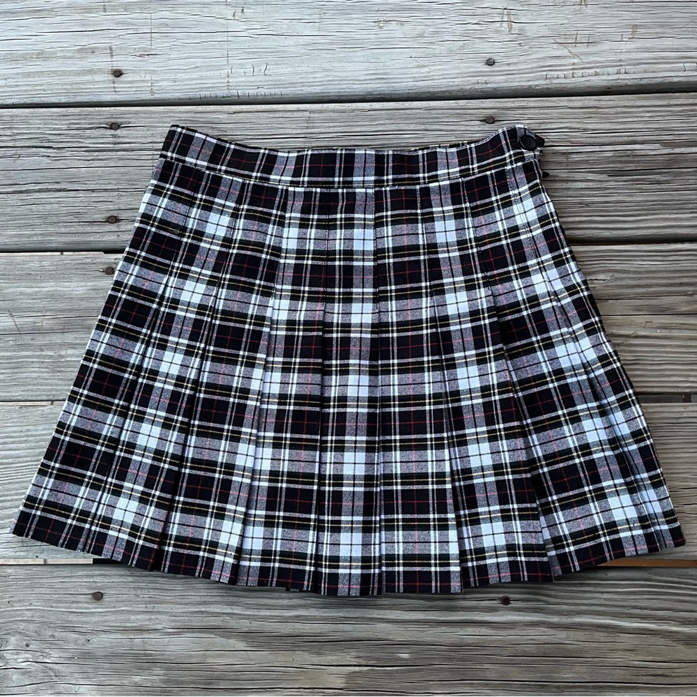 Black and white plaid tennis skirt